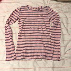 Striped ribbed long sleeve shirt